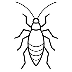 Minimalist Aphid Line Art Vector