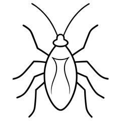 Minimalist Aphid Line Art Vector