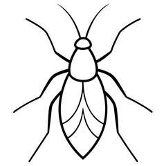 Minimalist Aphid Line Art Vector