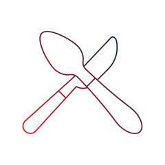 cutlery gradient outline icon with white background vector stock illustration