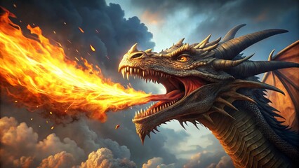 dragon-that-breaks-fire-from-its-mouth
