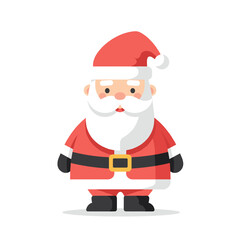 Santa Claus standing with a cheerful expression on a white background  