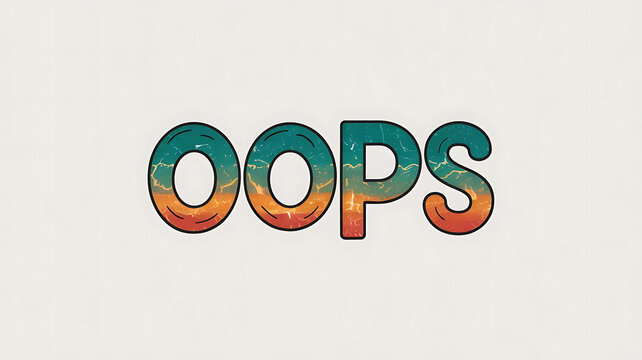 Whimsical Typography Graphic Design: Creative Mistake Awareness in Playful Fonts, oops
