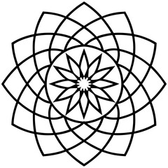 Minimalist Mandala Circle Line Art