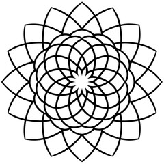 Obraz premium Minimalist Mandala Circle Line Art