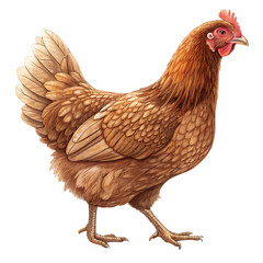Fototapeta premium hen and chicken isolated on transparent background