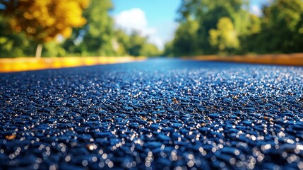 Fototapeta premium Road stretching into trees on blurred horizon
