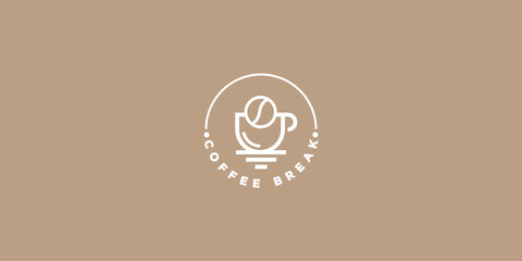 vector logo design for coffee break, coffee cup, coffee milk, coffee home. simple, luxurious template design