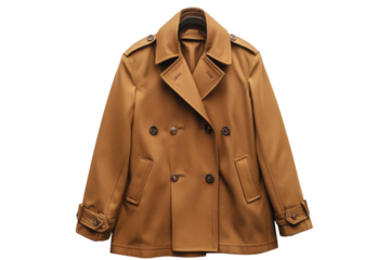 Stylish camel brown wool peacoat double breasted autumn fashion warm winter coat neutral tones