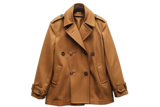 Stylish camel brown wool peacoat double breasted autumn fashion warm winter coat neutral tones