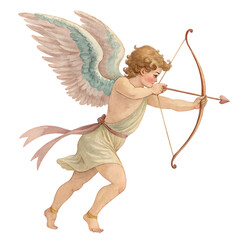 Obraz premium cupid with bow and arrow isolated on transparent background