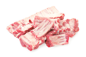 Fresh raw pork ribs isolated on white