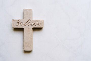 Christian Cross - Symbol of Christianity - Mourn or Funeral Background - Crucifixion of Jesus Christ