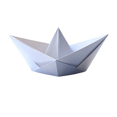 Simple White Origami Paper Boat Image