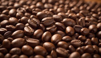 Fototapeta premium Close-up shot showing a variety of roasted coffee beans ready to be brewed into a delicious drink.