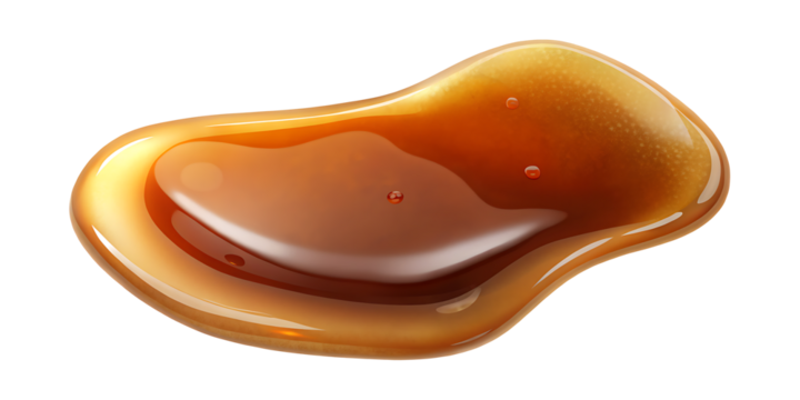 Closeup of a Caramel Sauce Blob Isolated on White Background Sweet Treat Gooey Texture Delicious Dessert