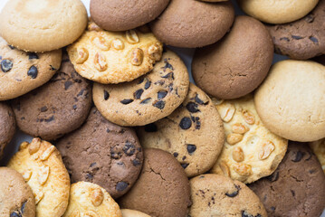 Set of different cookies isolated on white background