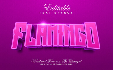 Flamingo editable text effect in glow style