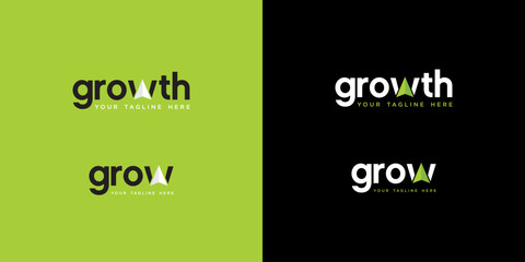 logo template vector grow, growth, for your business