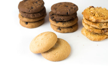 round cookies on a white background. cookies