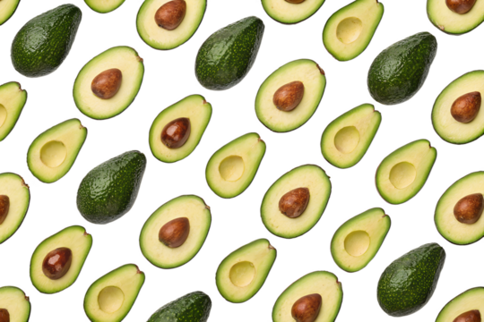 seamless pattern of avocado fruits