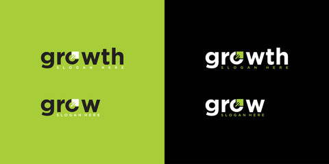 logo template vector grow, growth, for your business