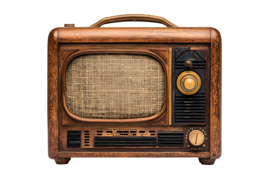 old vintage radio isolated on transparent background - Powered by Adobe