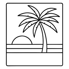 plam tree vector icon art on white background