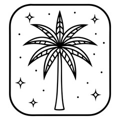plam tree vector icon art on white background