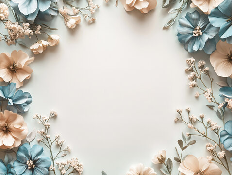 Floral Mother’s Day card template with blank space, generative artificial intelligence - Powered by Adobe