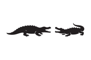 Alligator Crocodile Silhouette SVG Reptile Clipart for Wildlife and Nature Crafts