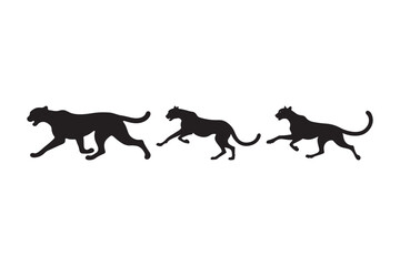 Running Cheetah Silhouette SVG Wild Cat Animal Clipart for Speed and Motion Designs
