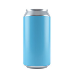 Blue soda can, white isolate background