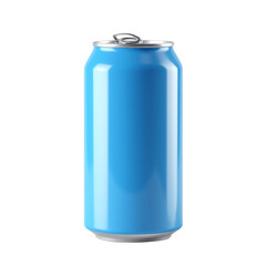 Blue soda can, white isolate background