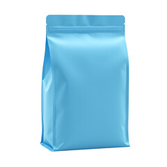 Blue packaging bag, white isolate background