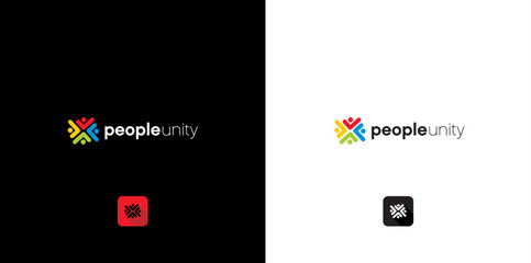 vector logo design cooperation in business. teamwork logo design