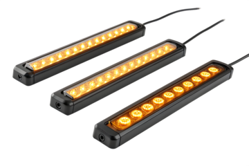 amber led light bars for stage and architectural isolated on white background, PNG