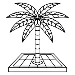 plam tree vector icon art on white background