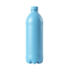 Blue plastic water bottle, white isolated background