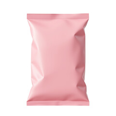 Pink snack bag, white isolated background