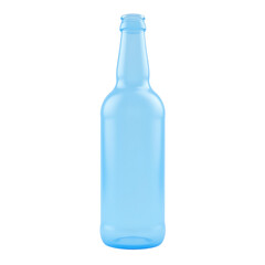 Naklejka premium Blue glass bottle, white isolate background