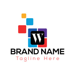 Company logo design is a crucial business concept, often utilizing an icon or symbol with text for web and marketing w logo design 