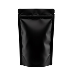 Black packaging bag, white isolate background
