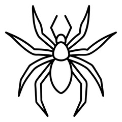 Simple Wolf Spider Digital Line Drawing