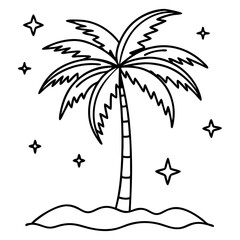 plam tree vector icon art on white background
