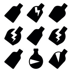 Obraz premium Silhouettes of a Broken Vase, Ideal for Graphic Design or Illustration