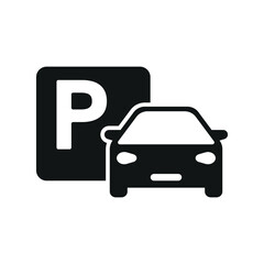 Minimalist Car parking icon vector illustration