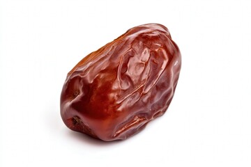 Single dried date fruit isolated on white background

