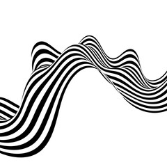 Optical art background, geometric wave design, black and white,Vector wave stripes abstract background. Vector Formats. Eps 10