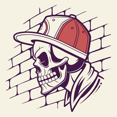 Adobe Illustrator Artwork A set of graffiti artwork. Skull badass illustration. 